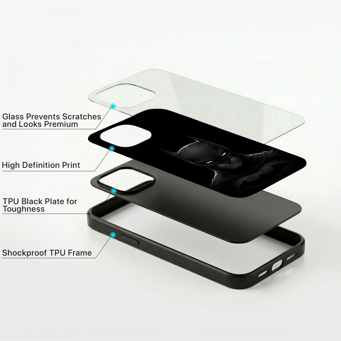 Shadow Bat Glass Case - iPhone