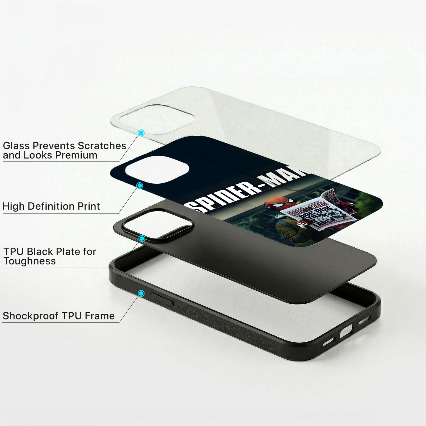 Spider Man Glass Case - iPhone