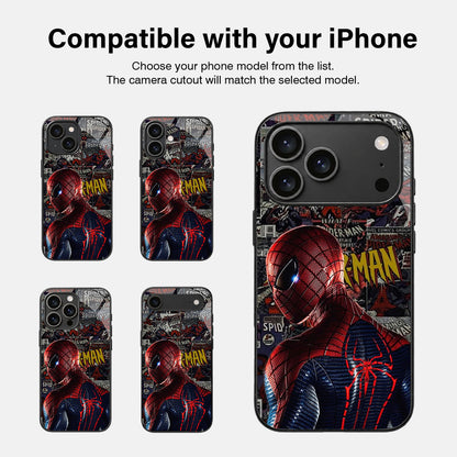 Spiderman Art Glass Case - iPhone