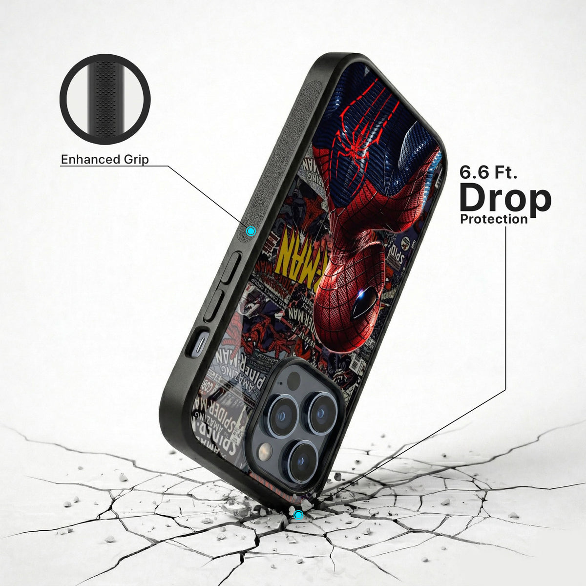 Spiderman Art Glass Case - iPhone