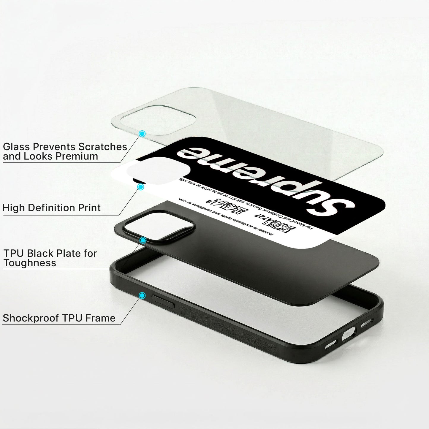 Supreme Card Glass Case - iPhone