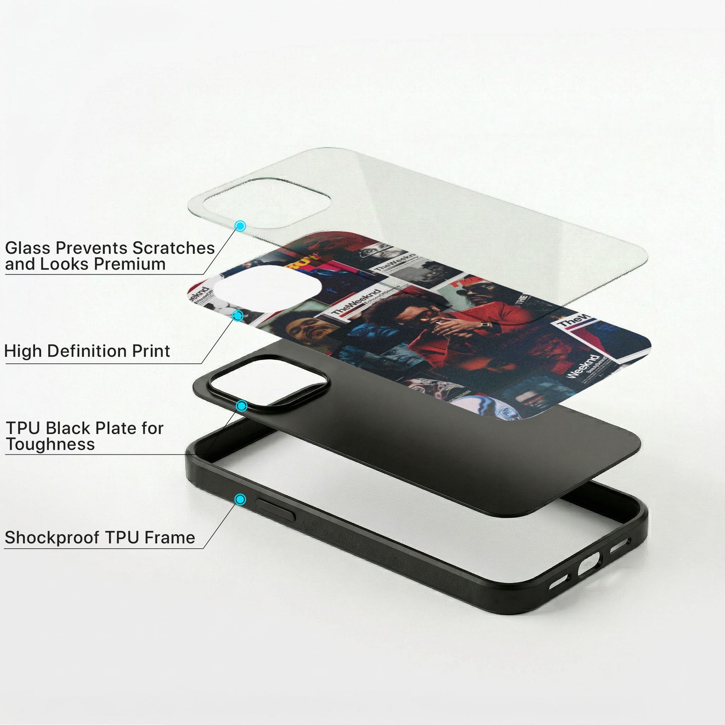TheWeeknd Artwork Glass Case - iPhone