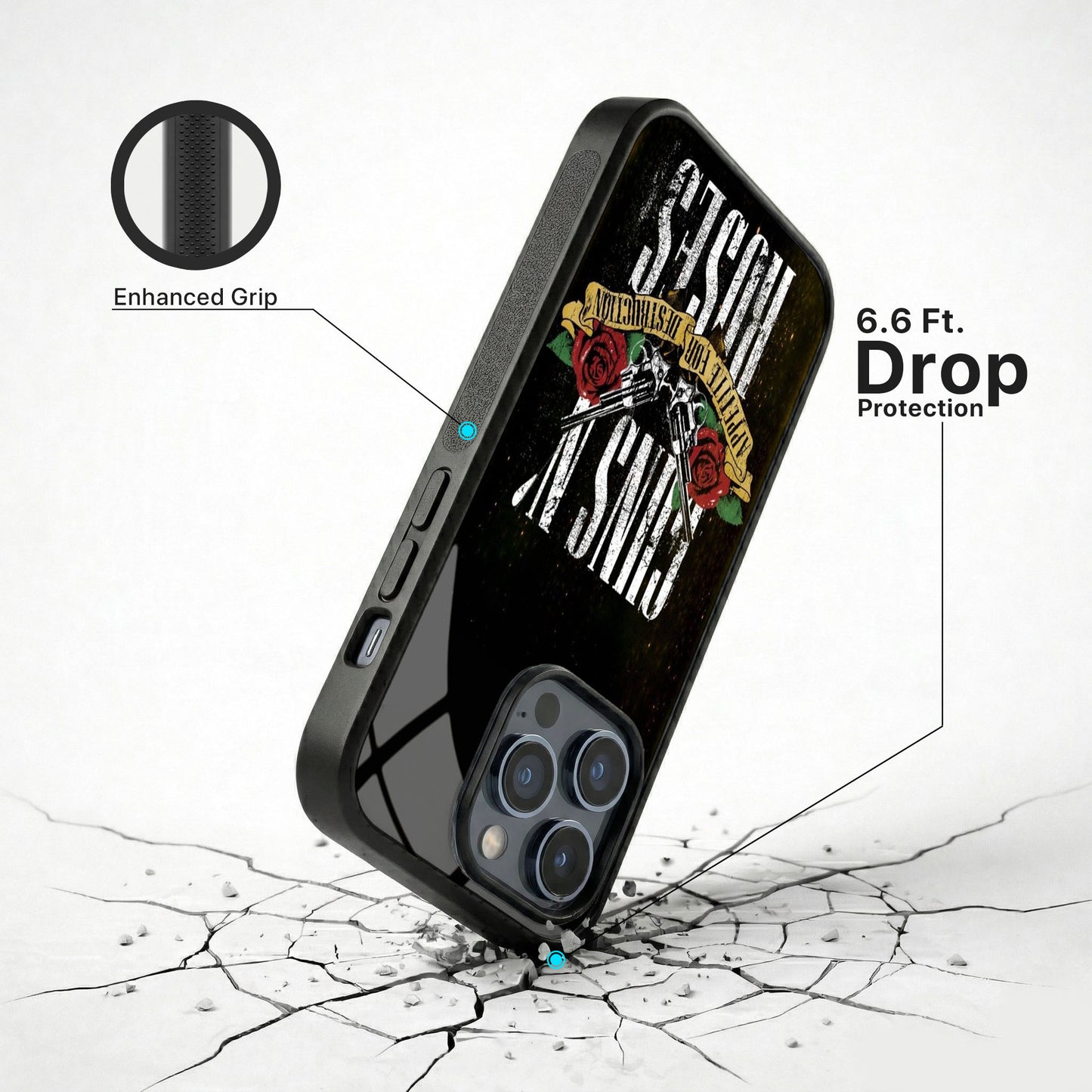 Wild Rose Glass Case - iPhone