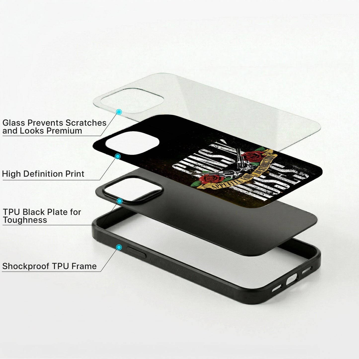 Wild Rose Glass Case - iPhone