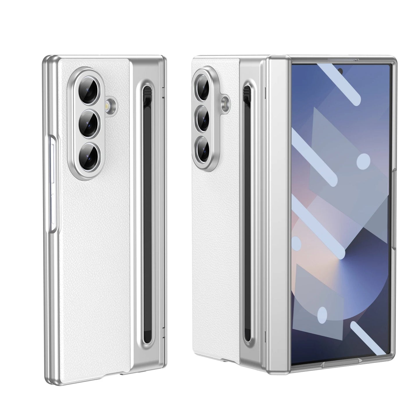 Galaxy Z Fold7 Elite Plated Leather Armor Case