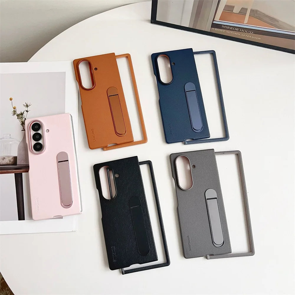 Z Fold7 Ultra-Slim Leather Kickstand Case