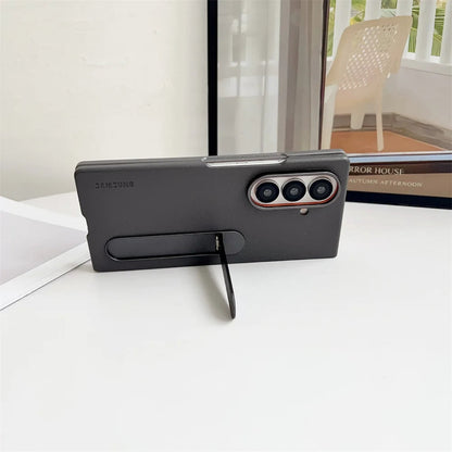 Z Fold7 Ultra-Slim Leather Kickstand Case