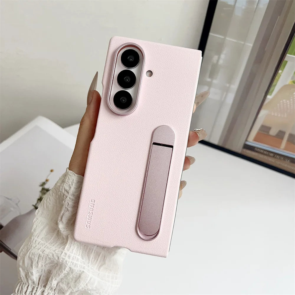 Z Fold7 Ultra-Slim Leather Kickstand Case