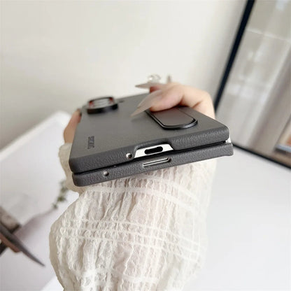 Z Fold7 Ultra-Slim Leather Kickstand Case