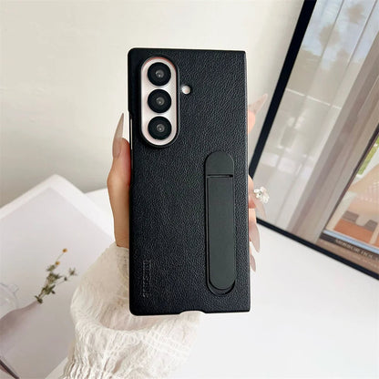 Z Fold7 Ultra-Slim Leather Kickstand Case