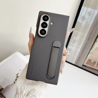 Z Fold7 Ultra-Slim Leather Kickstand Case