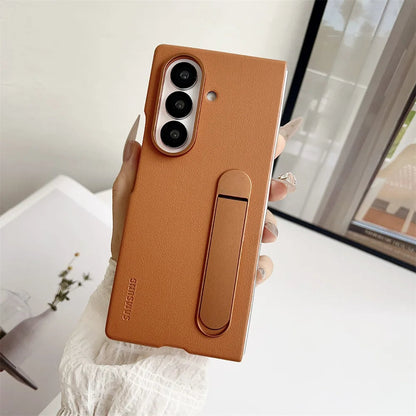 Z Fold7 Ultra-Slim Leather Kickstand Case